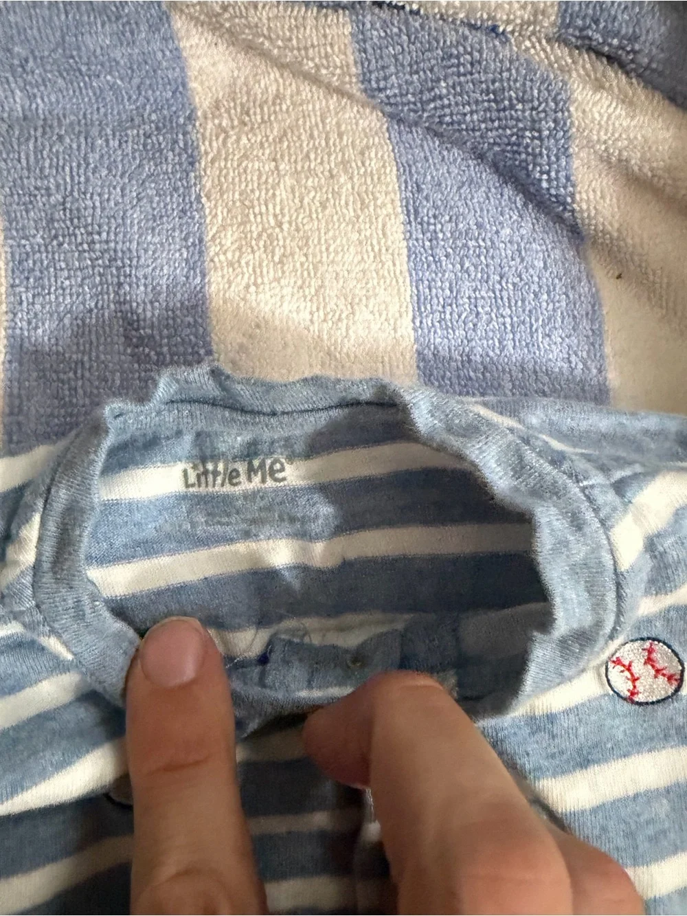 Little Me Size 12 Months Baseball Blue Baby Polo & Romper Set with Hat